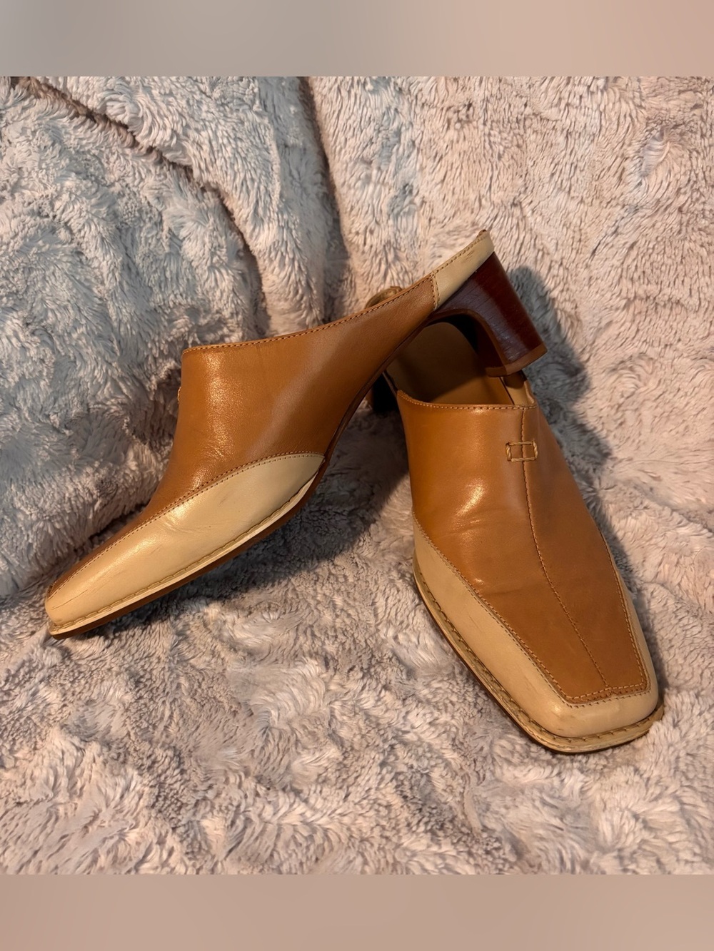 Denver Hayes Tan Slip On Heels - Size 7.5M